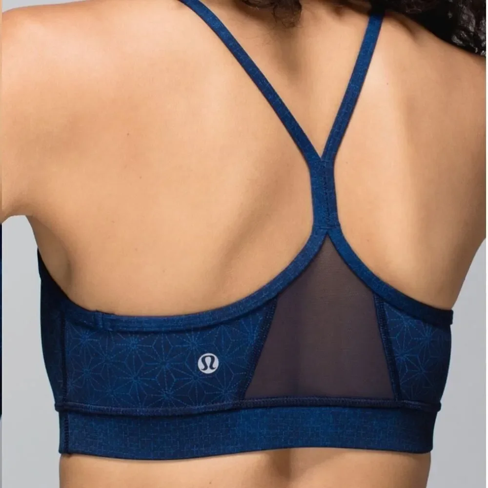 Lululemon Flow Y Bra IV Sashico Star / Cross Inkwell Rugged Blue